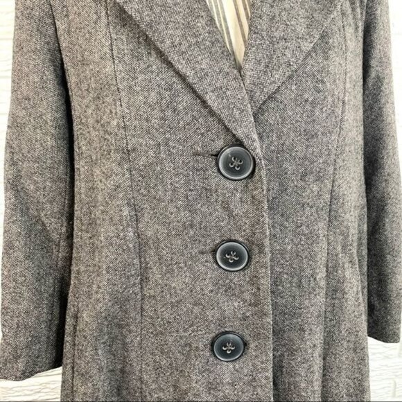CAbi Greyish Brown Tweed Wool Coat - Picture 3 of 6